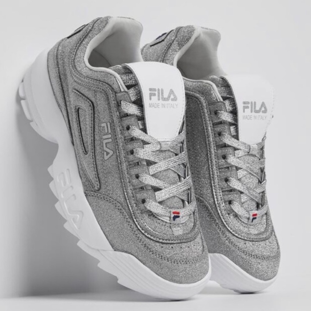 Fila NIB Glitter Disrupter 2 Made in Italy‎ Sneakers Size 6.5